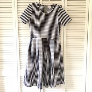 Lularoe Amelia Blue and white stripe Large Dress
